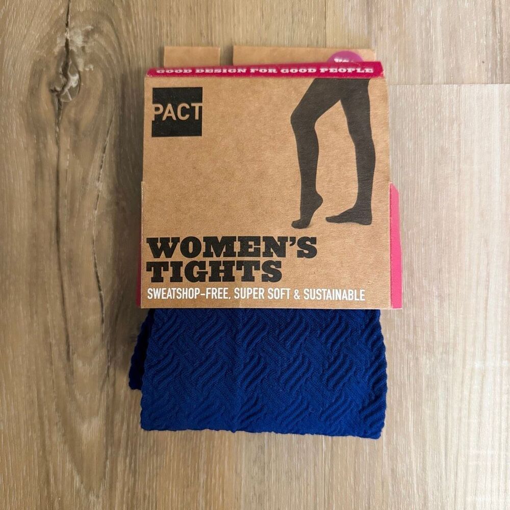 New Pact Women’s Tights Blue Stockings Size XS / Small Super Soft Sustainable